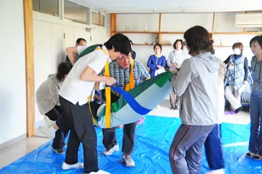 災害対策委員会による避難訓練の様子